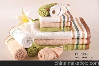 南京鑫橋市場陳香針紡織品銷售中心 專業(yè)供應(yīng)正品中國結(jié)竹纖維高檔毛巾系列